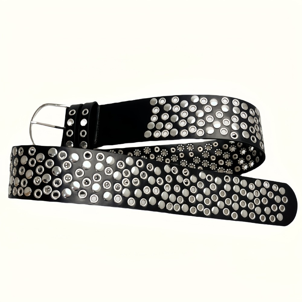 Streetwear Brand Belts - Cintura Punk con Occhielli e Borchie,