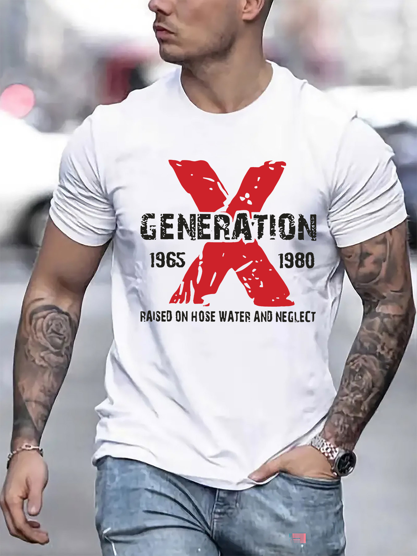 Streetwear Brand Generator - T-shirt casual da uomo a maniche