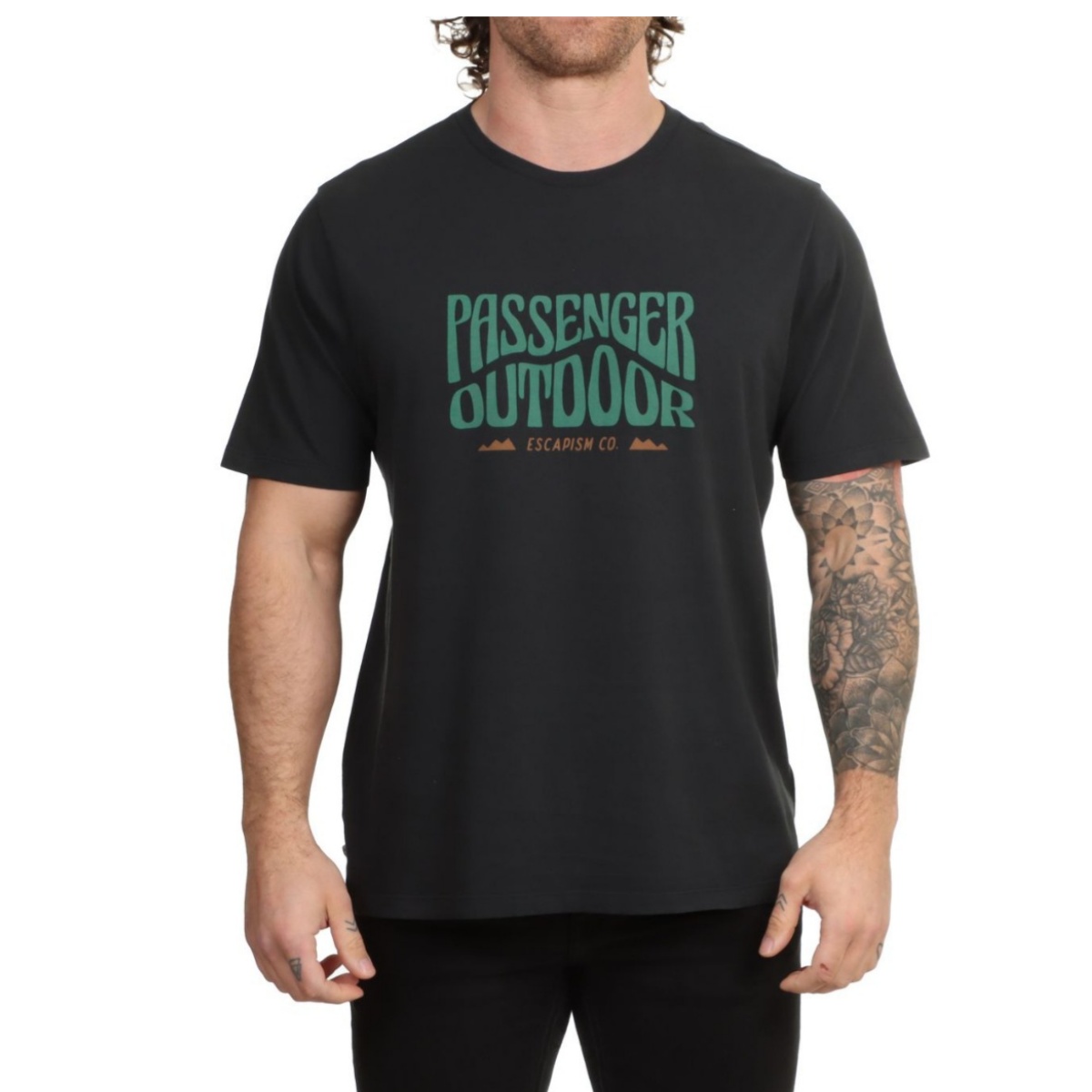 Streetwear Brand With Mountain Logo - T-shirt classica con logo ecologico, per