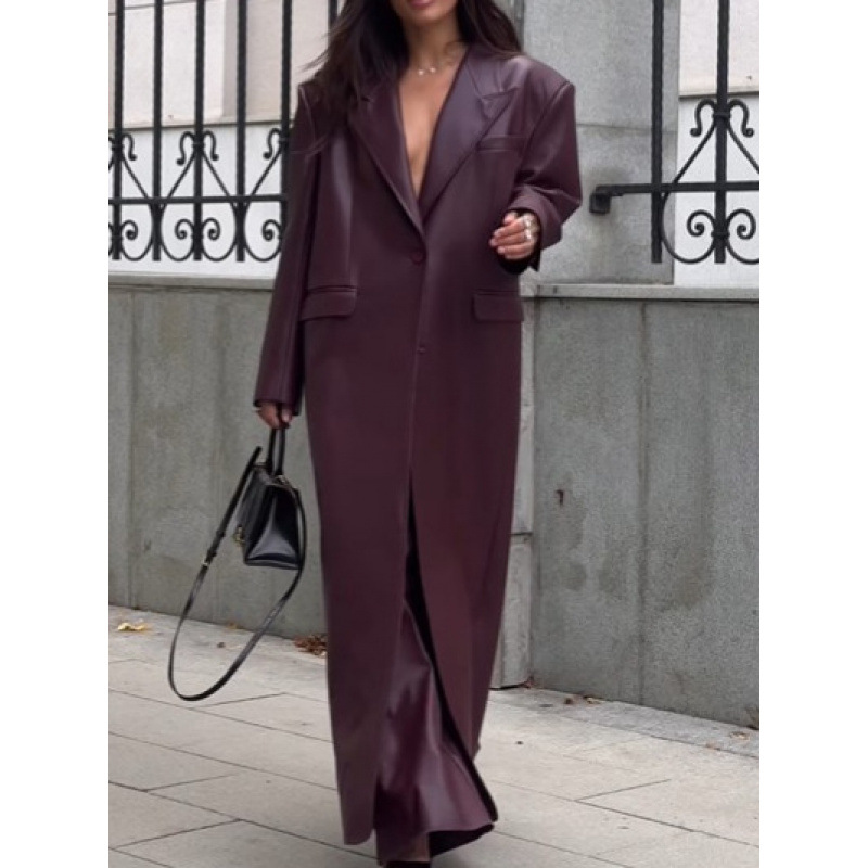 Trench in pelle lunga autunno  - Streetwear Brand Belts recensione e prezzo